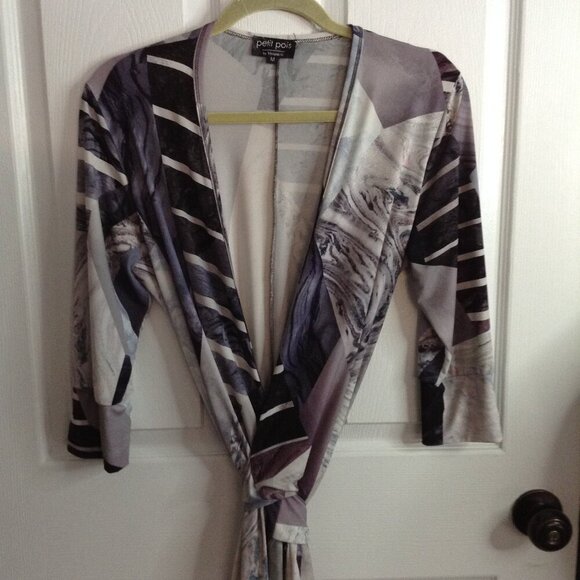 Petit Pois, "M" by Viviana G. Wrap Around Dress; Geometric Design, Avant Garde - Picture 3 of 6